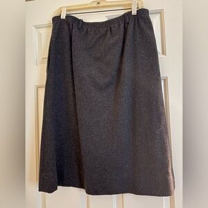 Wool Charcoal A-Line Skirt